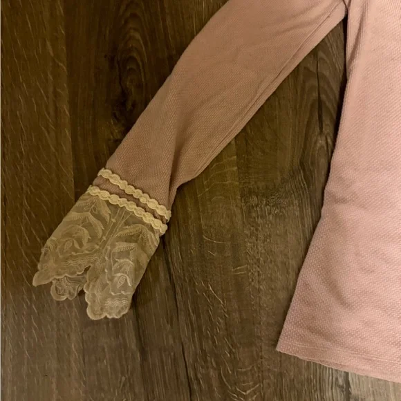 Pink Free People long Sleeve v top - Picture 2 of 5